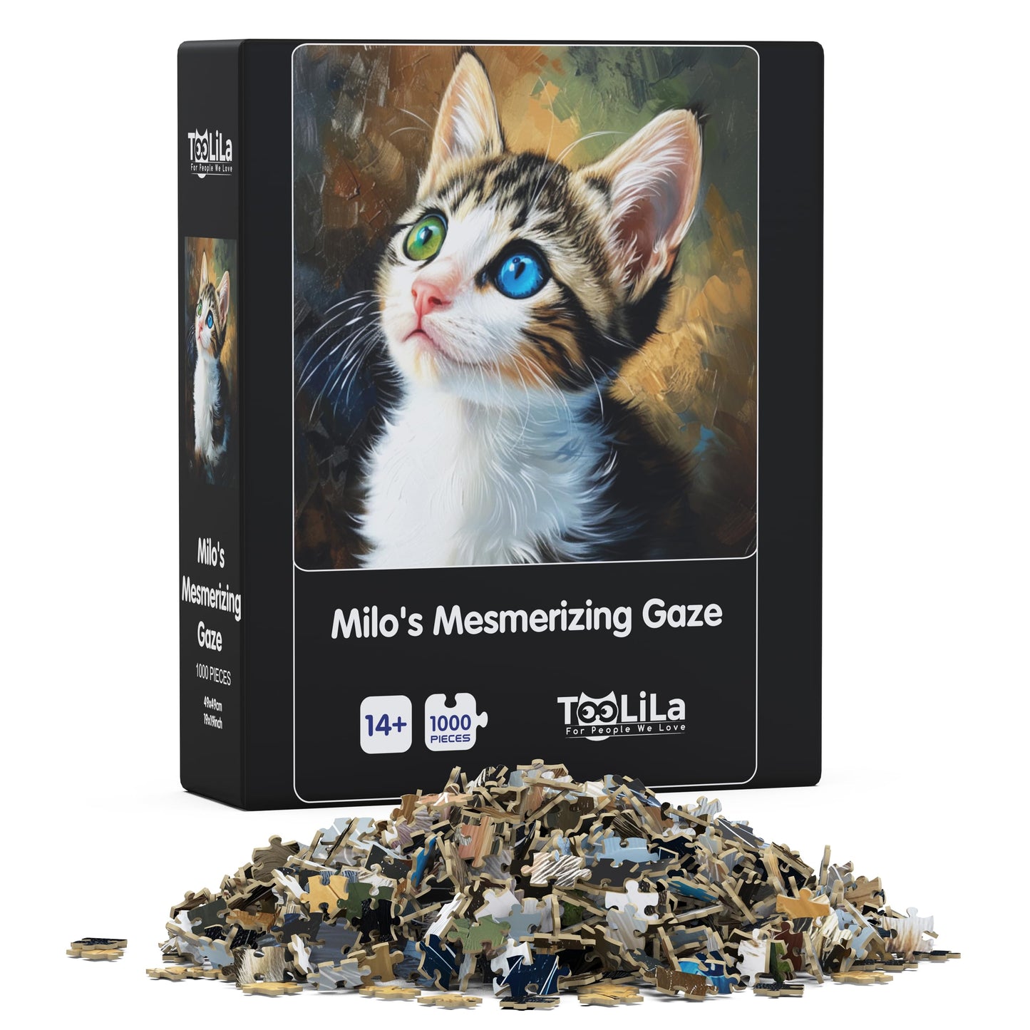 1000 Piece Cat Puzzle For Adults, Milo'S Mesmerizing Gaze, 20X28 Inches, Jigsaw Puzzles 1000 Pieces, High-Resolution 300 Dpi, In