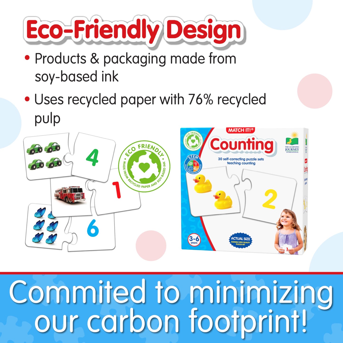 The Learning Journey Match It! Counting Puzzle - 30 Piece Self-Correcting - Multicolor - Award Winning Preschool Learning Toy