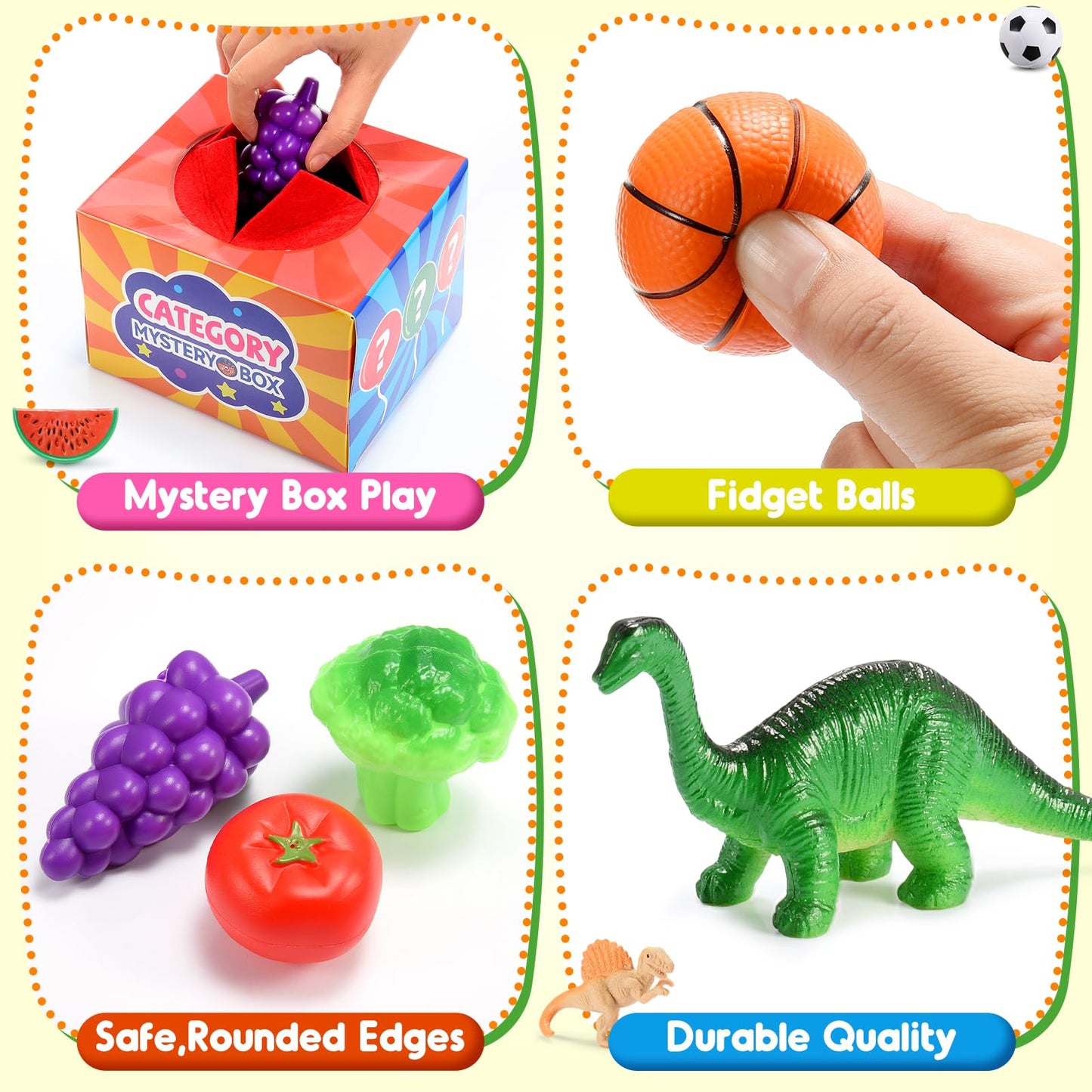 Montessori Sensory Toys for 2-6 Year Olds | 58-Piece Learning & Sorting Games with Mystery Box | Preschool Activities & Speech T