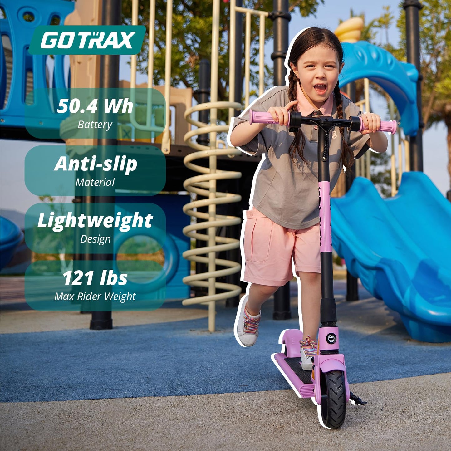 Gotrax GKS Electric Scooter, Kick-Start Boost and Gravity Sensor Kids Electric Scooter, 6 Wheels UL Certificated E Scooter for K