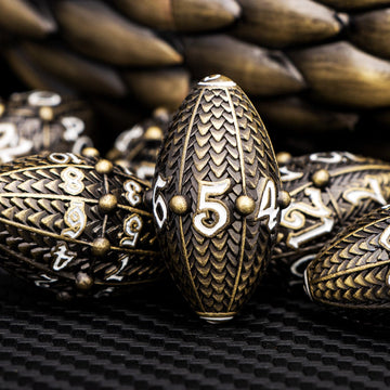 ARUOHHA DND Metal Dice Bronze Dragon Egg Dice with Rotating Dragon Egg Shell, Dungeons and Dragons Role Playing Game RPG D&D Dic
