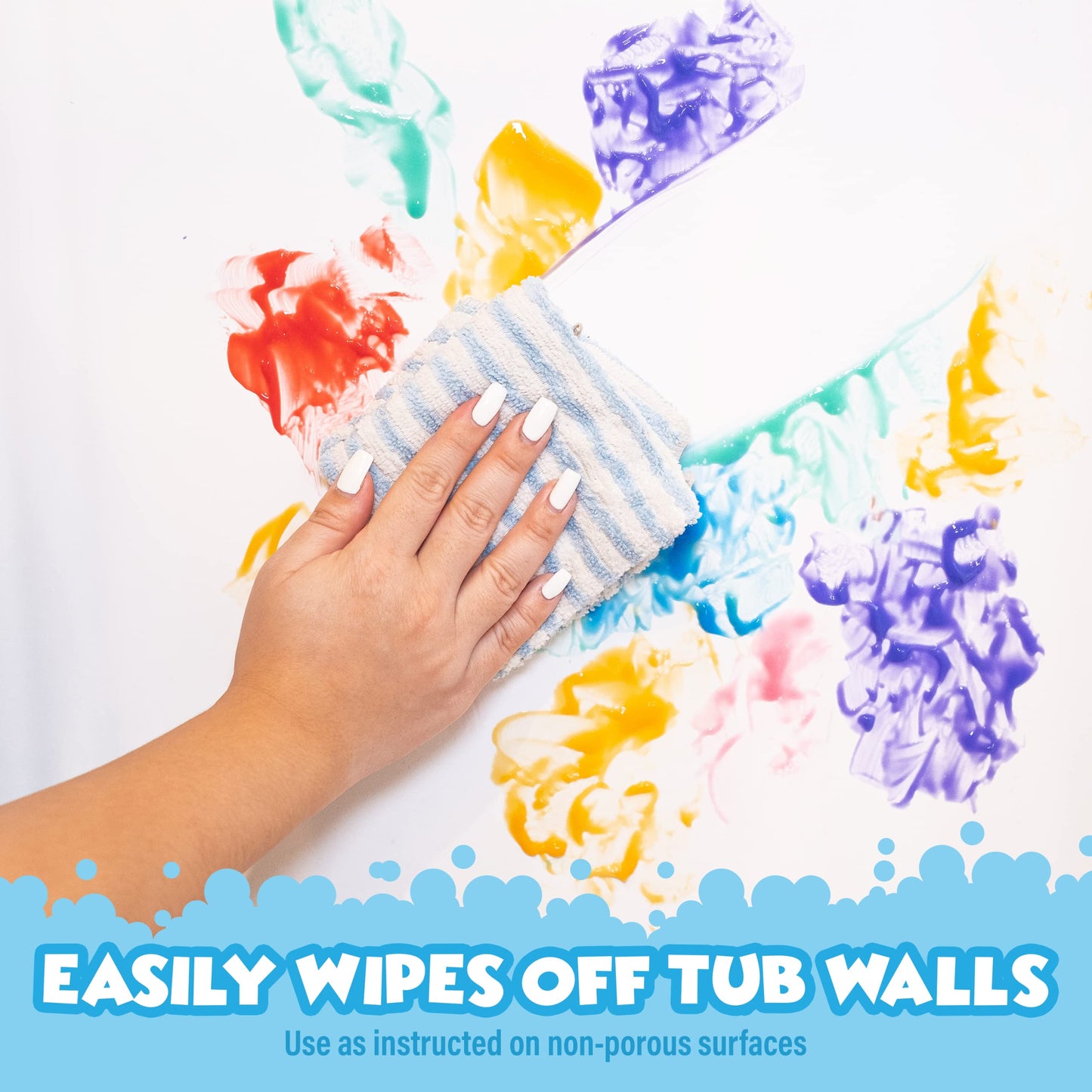 Tub Works® Bath Paint Soap Bath Toy, 24 Pack | Non-Toxic, Washable Bath Paint For Finger Painting In The Tub | Ideal Toddler Bath Toys For Creative Play | Classic & Pastel Bath Colors For Kids Bath