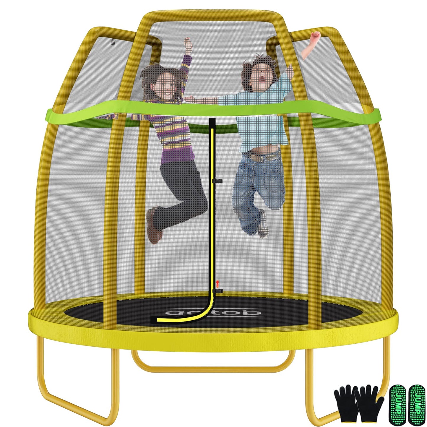 Aotob 7Ft Trampoline For Kids Toddler With Enclosure Net &Safety Pad, Mini Trampoline With Heavy Duty Frame Indoor Outdoor,Small