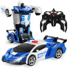 FIGROL Remote Control Car|Transformable Robot RC Car|2.4Ghz 1:18 Scale Model Police Car with One Button Deformation|360 Degree R