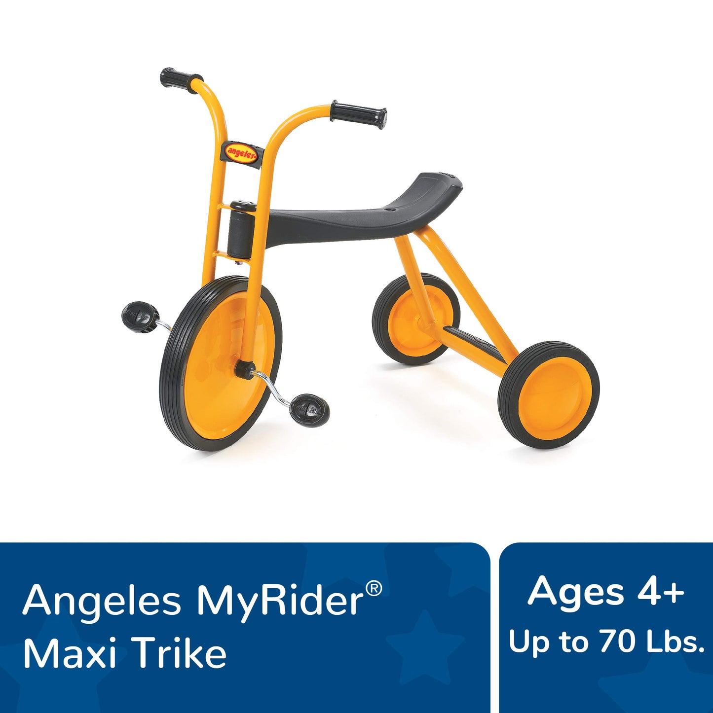 Myrider Toddler Trike, Kids Tricycle For Preschool, Daycare, Playground Kids Tricycles, Rubber Tires, Yellow/Black, 14.5'' Maxi