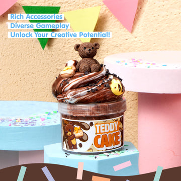 JOYIN Cocoa Mousse Cake Bear Slime - Soft, Non-Sticky, Mess-Free, Stress Relief Butter Slime Toys for Kids Classroom Reward, Boy