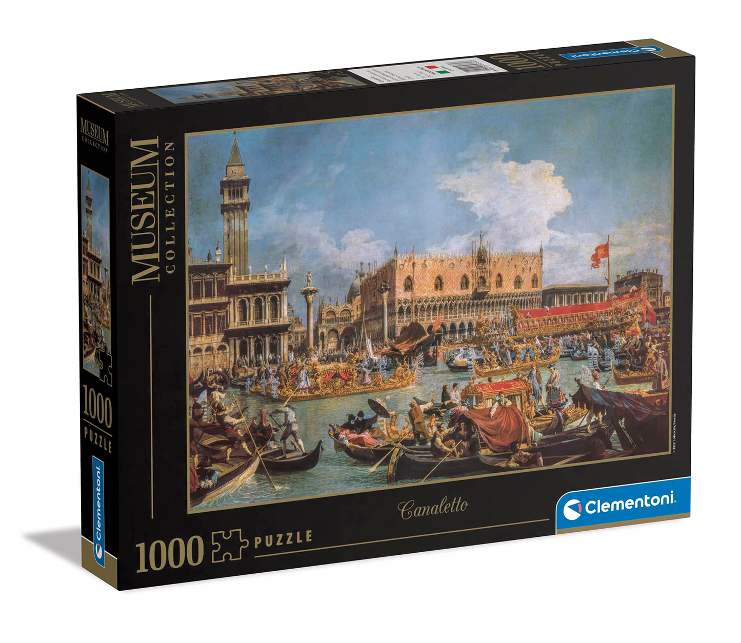 Clementoni - Museum Collection-Canaletto, Return Of Bucentaur At The Molo On Ascension Day-1000 Adult Pieces, Art, Puzzle Paintings, Famous Paintings, Made In Italy, Multicoloured, 39764