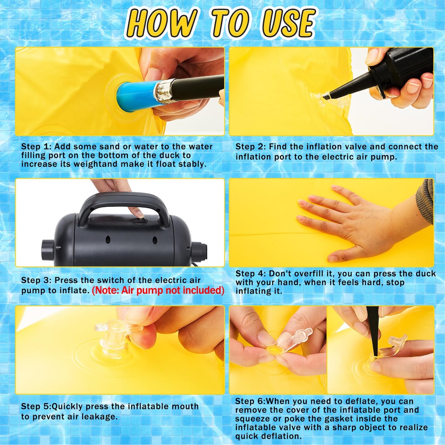 Hungdao 4 Feet Giant Inflatable Duck Huge Funny Rubber Duck Large Blow Up Duck Inflatable Duck Pool Float For Summer Beach Swimm