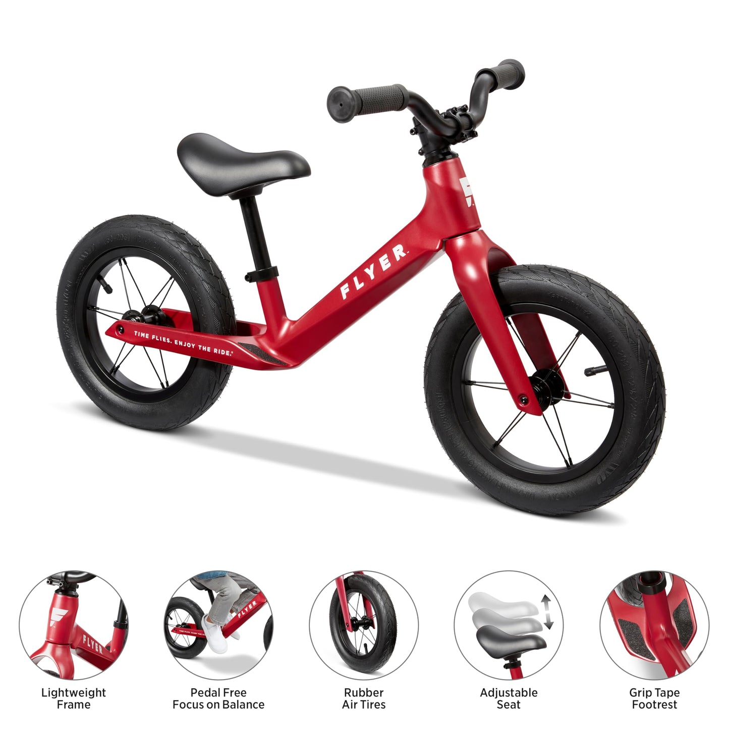 Radio Flyer Flyer Ultra Lite Balance Bike, Balance Bike, Red Toddler Balance Bike For Ages 1.5-5
