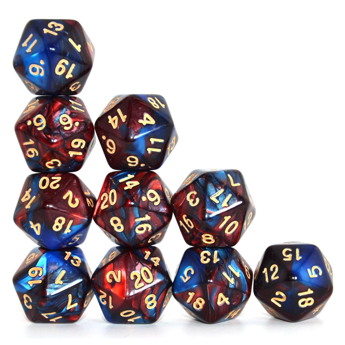 Smartdealspro 10-Pack 20 Sided Dice D20 Polyhedral Dice For Dnd Rpg Mtg Table Game (Color 14)