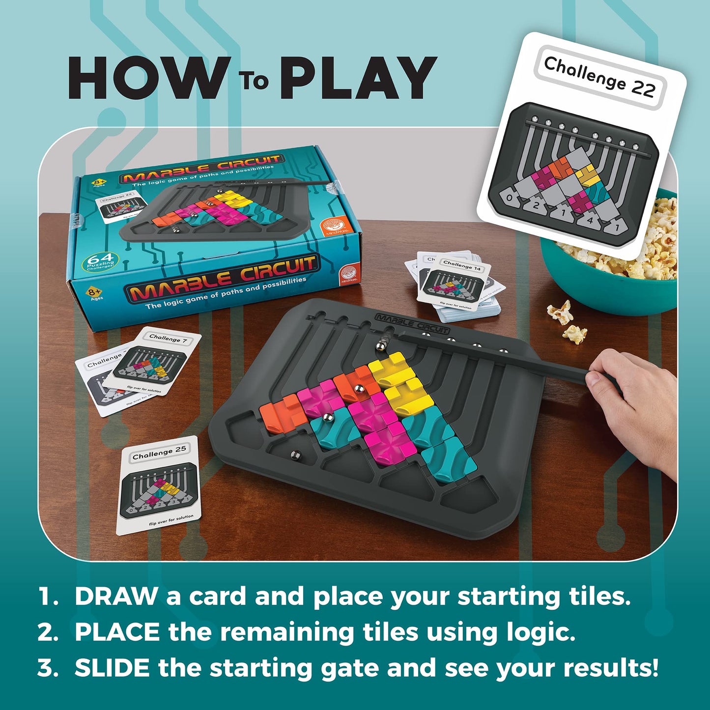 Mindware Marble Circuit Puzzle - 64 Challenges - Ages 8+