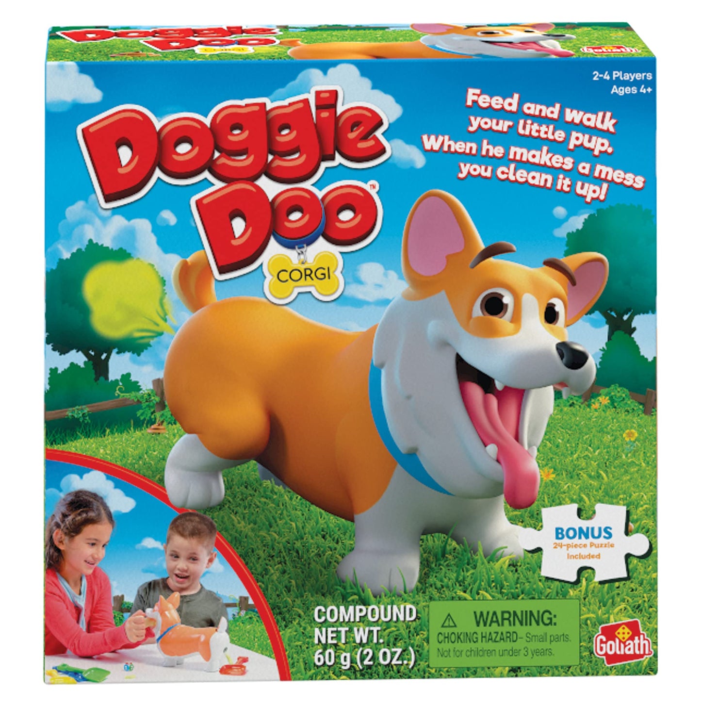 Doggie Doo Corgi Game - Unpredictable Action - Feed The Doggie And Collect His Doo To Win - Includes 24-Piece Puzzle By Goliath