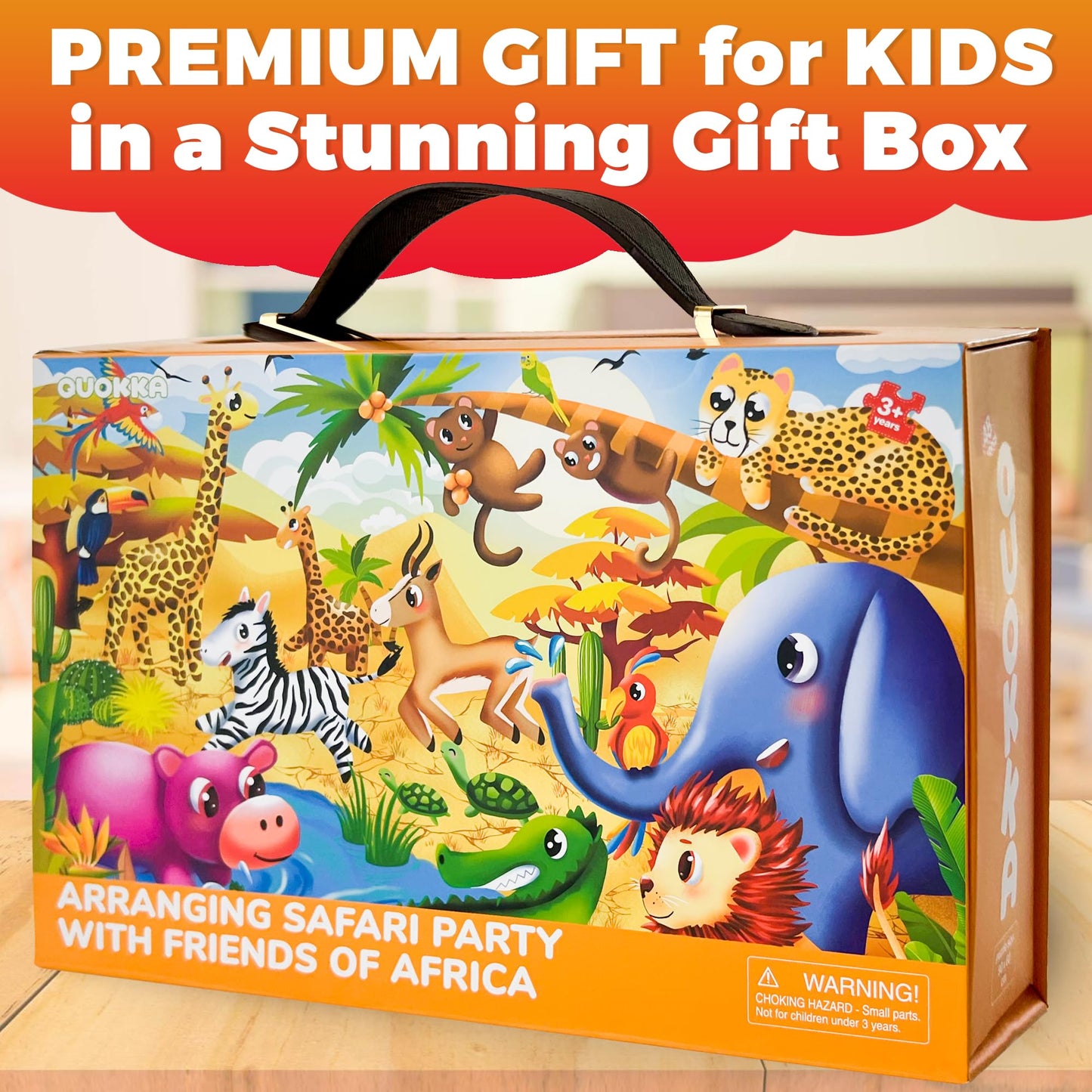 Quokka Giant Floor Puzzles For Kids Ages 3-5 - 2X3 Feet 48 Piece Puzzles For Kids Ages 4-8 - Educational Toys On Large Puzzles For Boys And Girls Ages 3-5 - Africa Toy Gift Activities