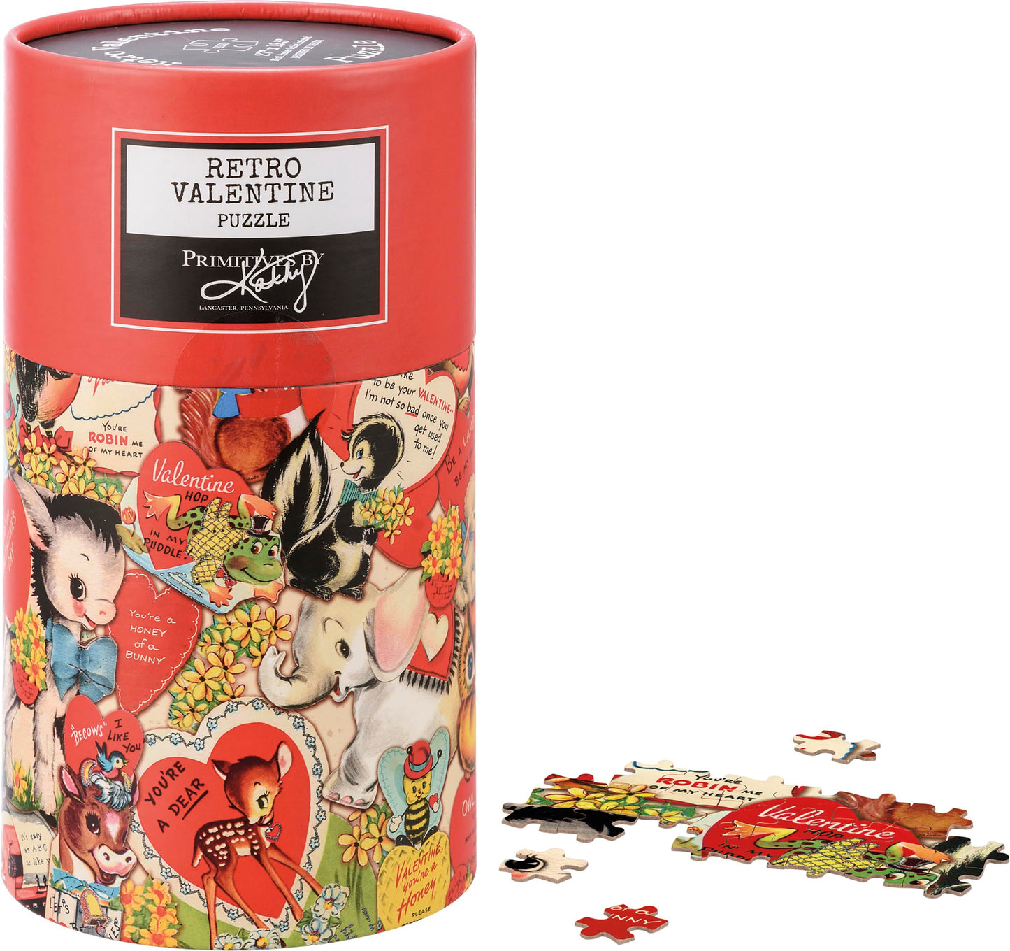 Primitives by Kathy Vintage Valentine Puzzle - 27"x20", Multi Color, Paper, Model 112083