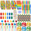 Keleno 76 Pcs Building Block Birthday Party Favors Supplies Invisible Ink Pen Notebook Straw Box Goodie Bag Stuffer Kids Boys To