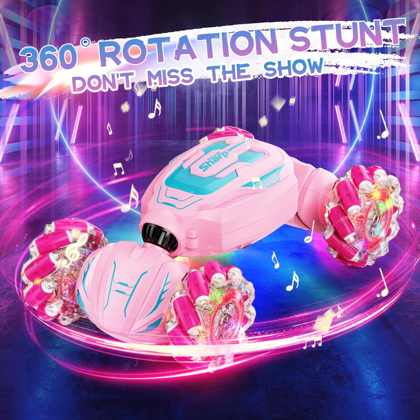 Snaiio Remote Control Car - Gesture Sensing Stunt 2.4GHz 360 Rotating 4WD Transform RC Car, Brithday Gift for Girls 4 5 6 7 8 9