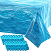 Irenare 16 Pieces Ocean Waves Plastic Tablecloth Ocean Table Cover Water Print Table Cover Ocean Sea Tablecloth Blue For Beach Pool Birthday Party Decoration Shower Supplies (54 X 108 Inch)