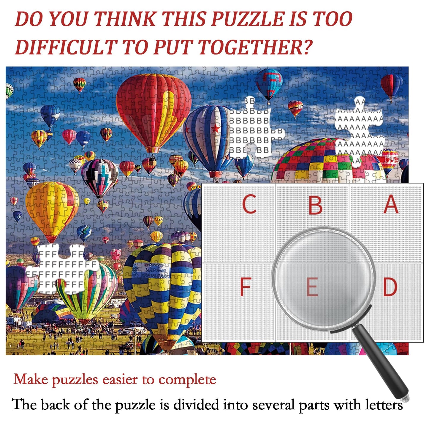 Jigsaw Puzzles For Adults 1000 Pieces Hot Air Balloon Challenging Puzzle Perfect For Game Nights - Finished Size Is 27'' X 20''