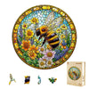 Wooden Puzzles for mature-themeds Wooden Jigsaw Puzzles for mature-themeds Kids Bee Spring Unique Shaped Wood Puzzles mature-themed Creative Birthday Gifts for Friends Family Game Home Decor (8.5 * 8.5in 100pcs)
