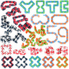 Lendod 18 Pack Wacky Tracks Snap And Click Fidget Toys Finger Sensory Toys, 24 Links Snake Puzzles For Stress Relief, Party Bag Fillers, Party Supplies