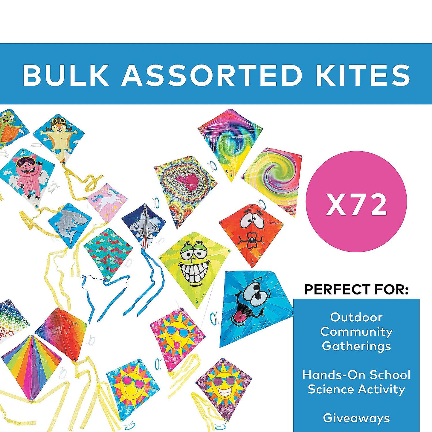 Fun Express Assorted Kites Bulk 72 Pc