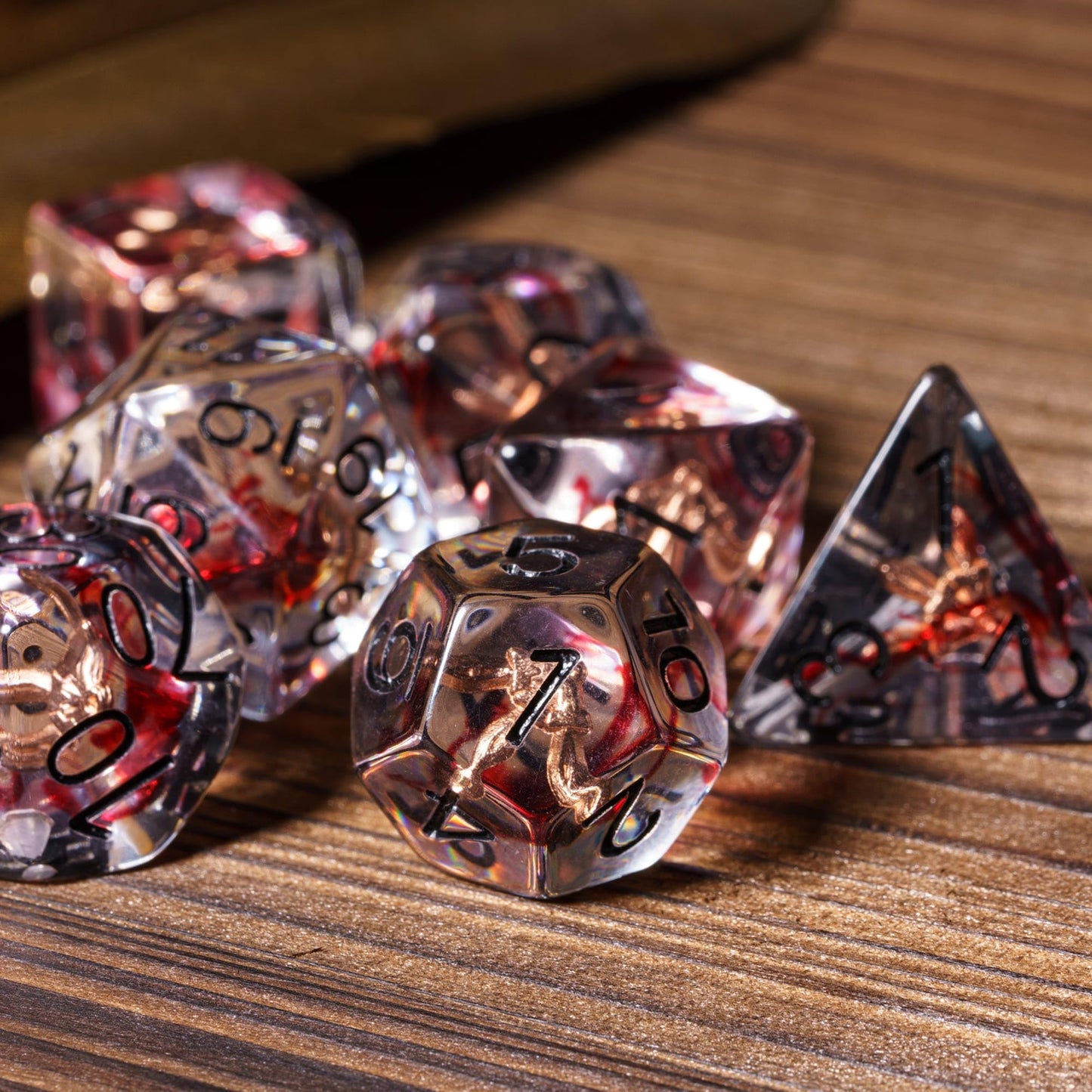 UDIXI 7PCS Polyhedral Dice Set, 7-Die DND Dice Set Filled with Dagger for Role Playing Games as Dungeons and Dragons RPG MTG Tab
