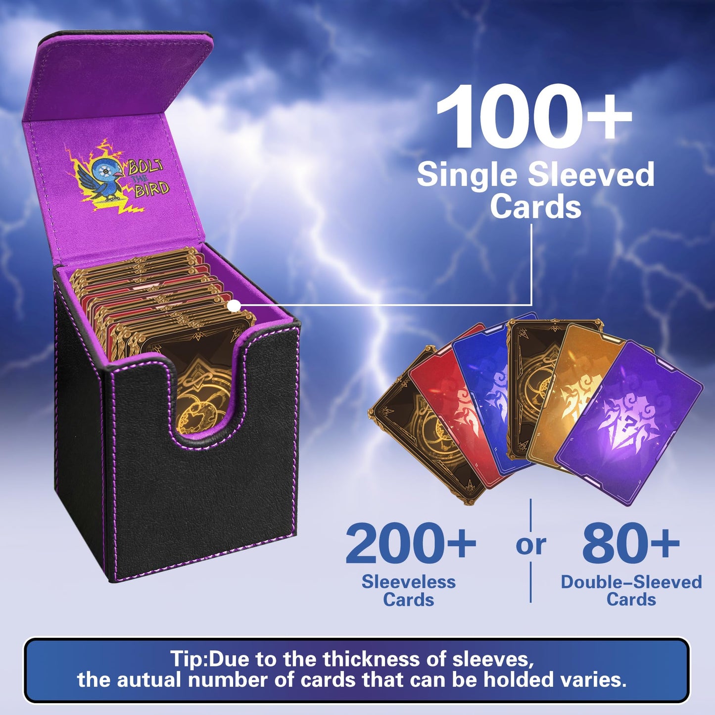 Promaxibinder Mtg Deck Box Commander Btb, Fits 100 Single Sleeved Cards 2 Dividers, Strong Magnet Magic The Gathering Deck Box P