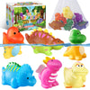 Color Changing No Hole Bath Toys For Kids Toddlers, Dinosaur Bath Toys For Kids With Drying Bag, Toddler Bath Toys Water Toys Fl