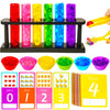 Rileryan 105 Pcs Test Tube Counting And Color Sorting Kit Sensory Bin Table Filler Accessories Fine Motor Skills Color Matching