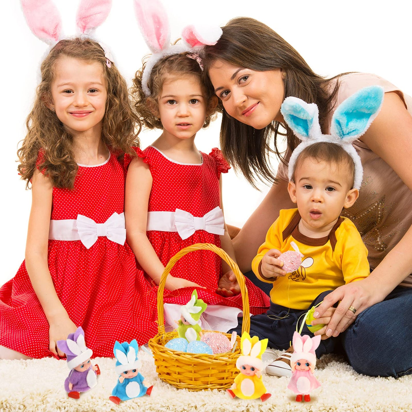 Civaner Easter Eggs Easter Basket Stuffers 10 Pcs Easter Toys Easter Bunny Doll Easter Egg Fillers Easter Bunny Doll Filled East