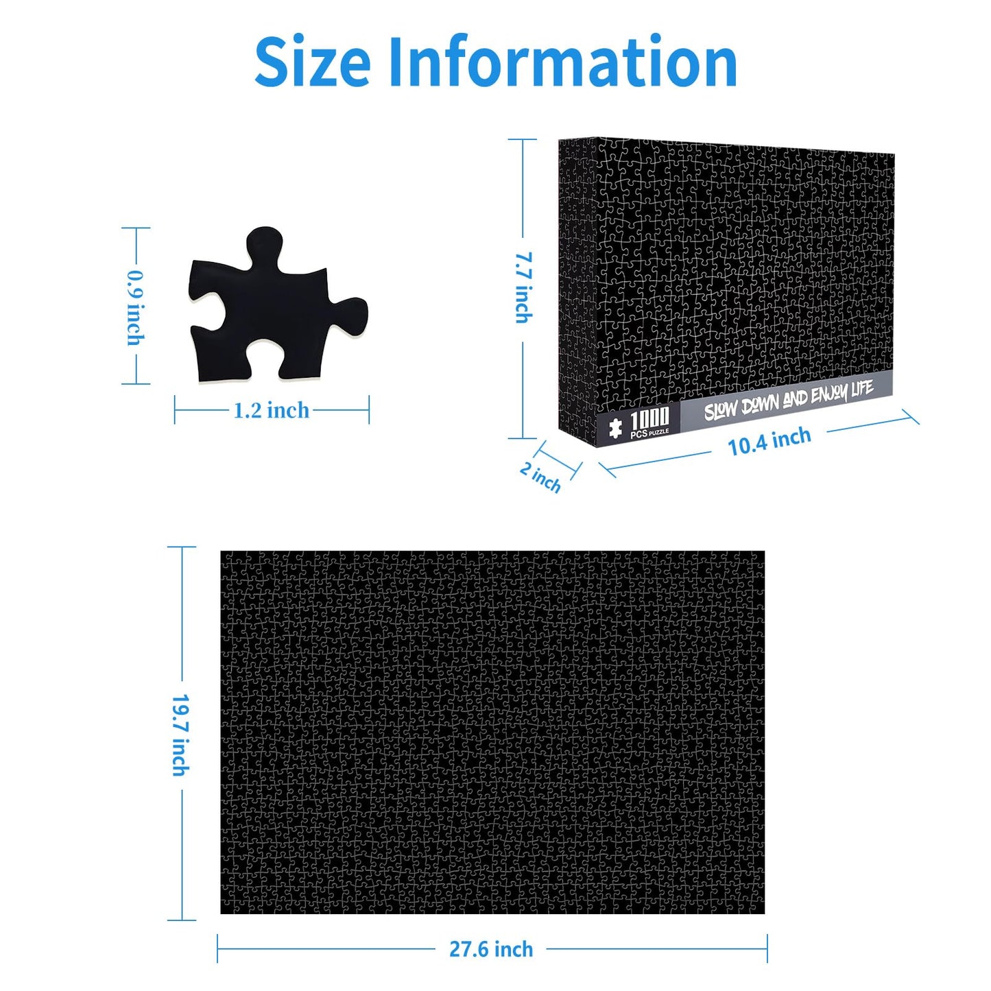 1000 Piece Black Jigsaw Puzzle - Adults, Hell Difficulty