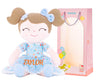 Gloveleya Personalized Doll With Your Name - Cute Floral Blue Custom Soft Plush Doll For Girls Plush Doll Customized Gifts - Muñecas De Trapo Personalizadas Para Niñas