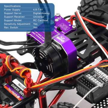 Gouprc 2204 2400Kv Brushless Outrunner Motor With Transmission & 30A Brushless Mini Esc With Pedals For Scx24 Remote Control Cra