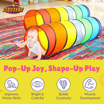 Kids Play Tunnel Set For Toddlers | Double Tunnels For Indoor And Outdoor Fun | Pop-Up Crawl Tunnels For Babies, Toddlers, And P