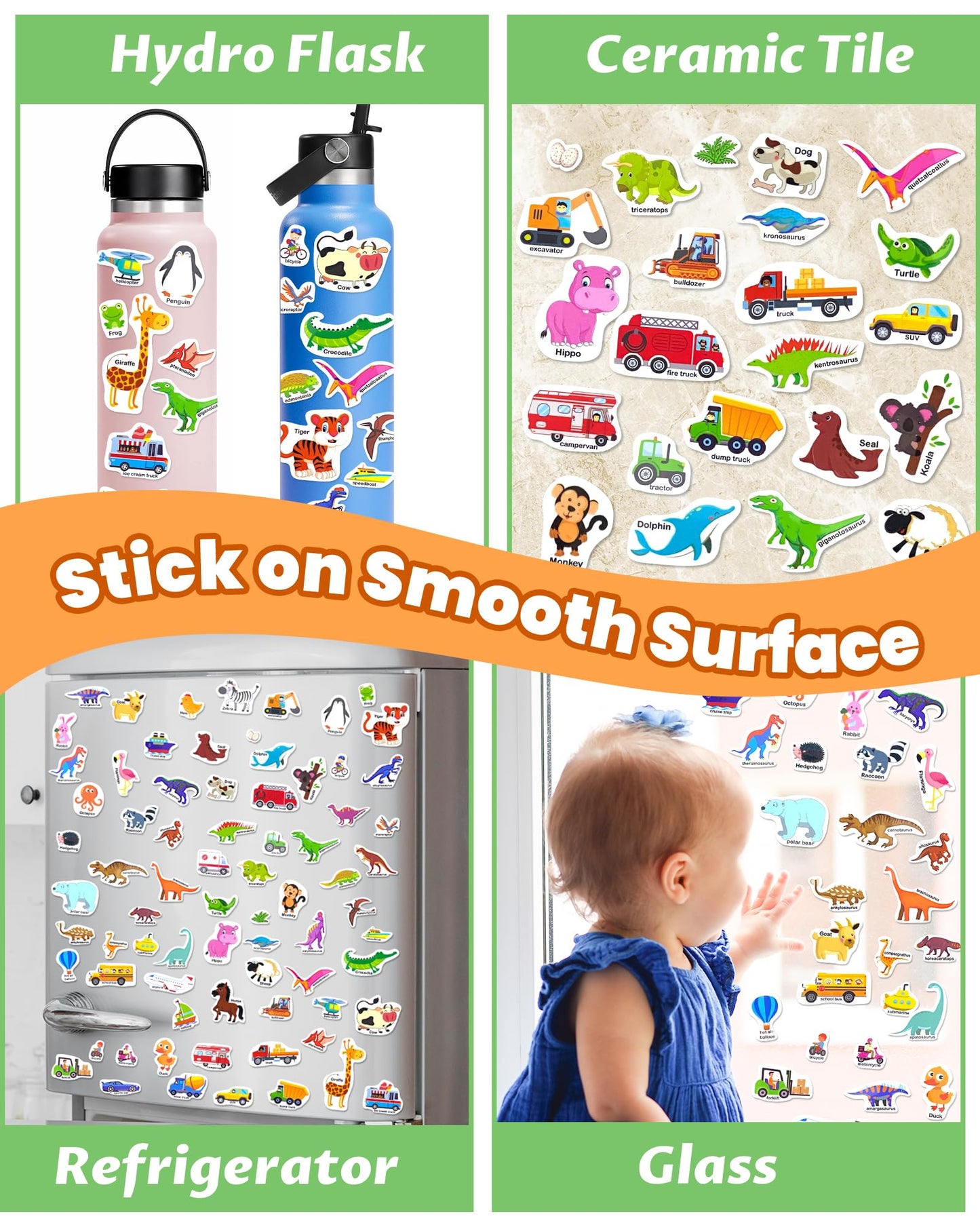Walenced Jelly Reusable Sticker Book For Toddlers 2-4 Years, 3 Sets Stickers For Kids, Toddler Sticker Book Ages 1-3, 104 Pcs To