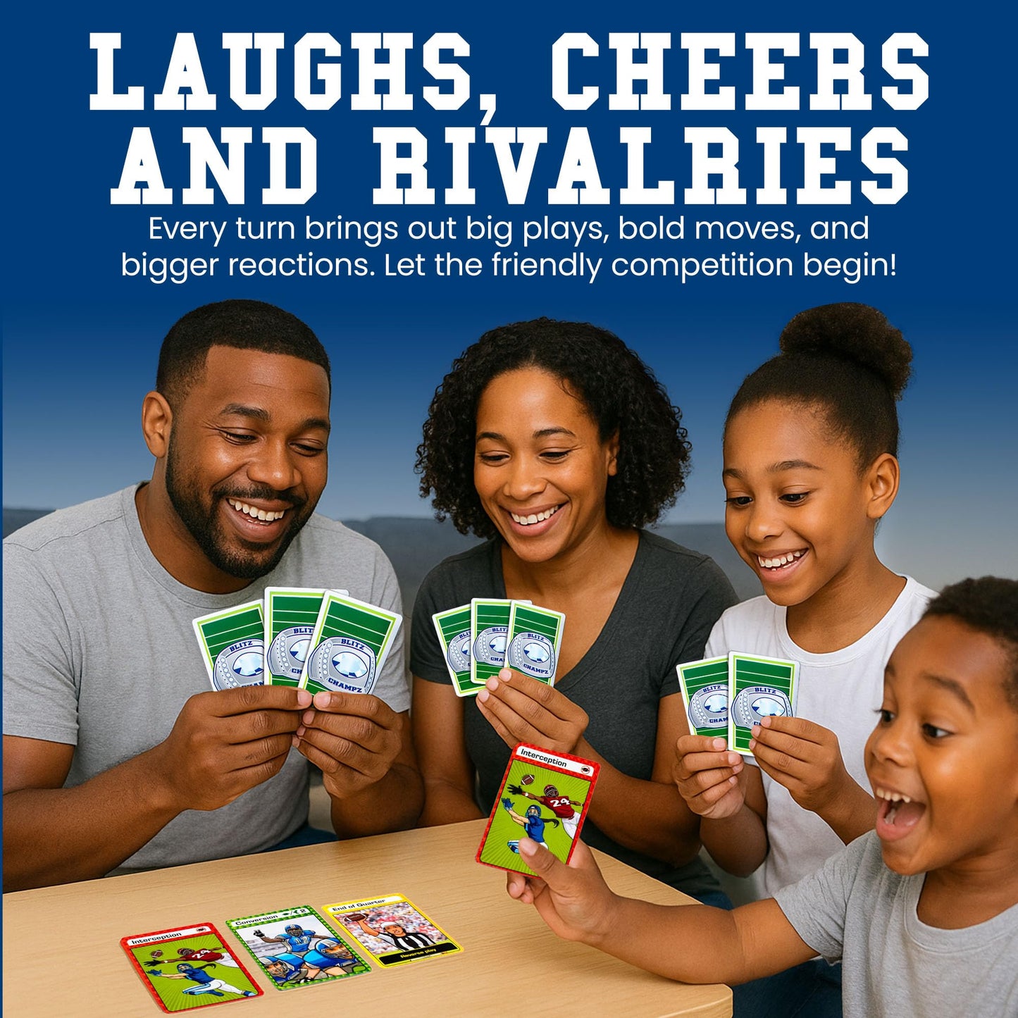 Blitz Champz | Football Card Game (Ages 7+) | Fun Family Game | Party Game | Gifts For Football Fans | Card Game For Kids And Ad