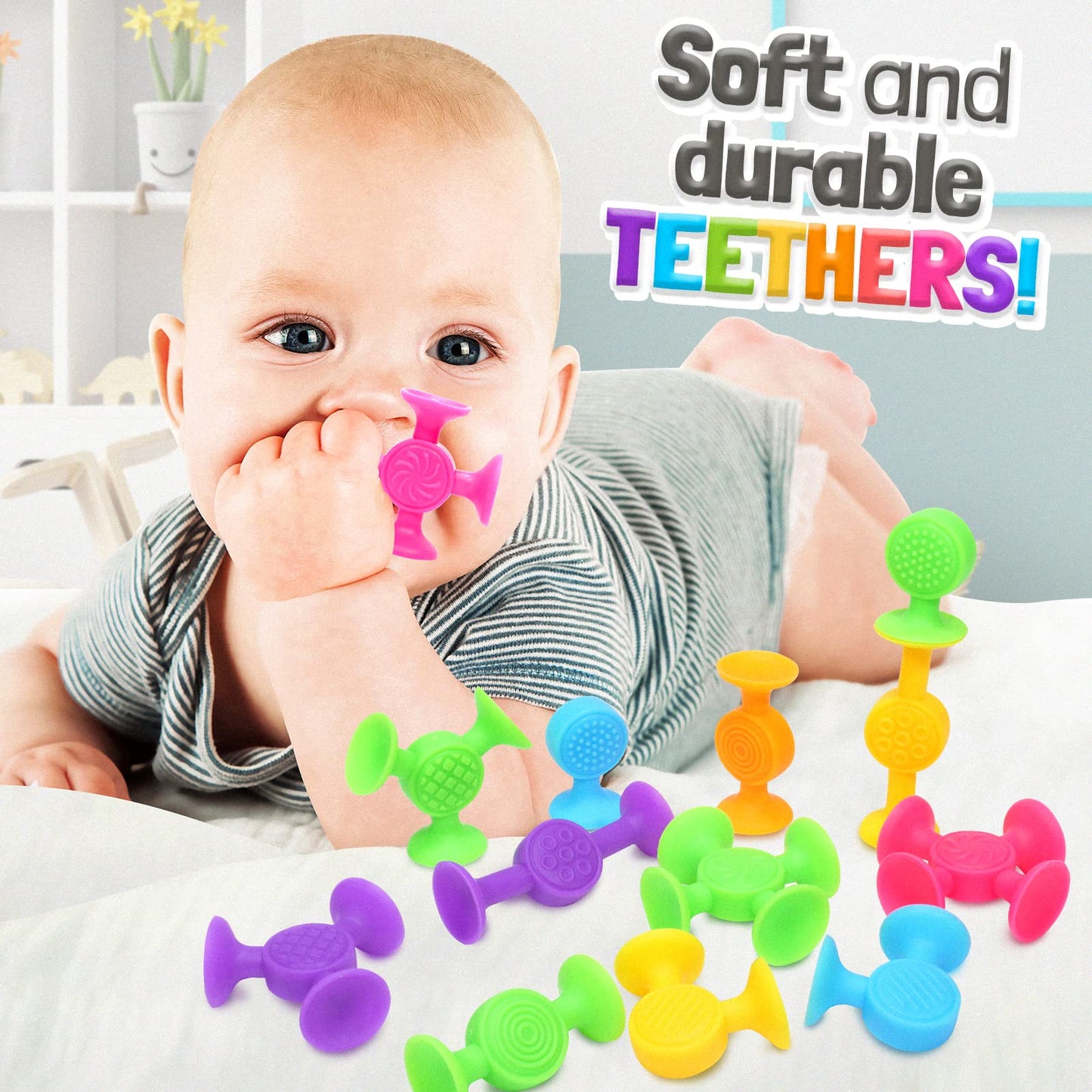 Toddlers Suction Cup Bath Toys: 12 Pcs Sensory Suction Bath Toys For Toddler, Kids Suction Fidget Toys Suction Cup Toys For Windows Travel Gifts