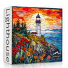 Stained Glass Lighthouse Puzzles for Adults 1000 Piece, Mosaic Beach Puzzle Hard, Impossible Difficult Challenging Puzzles, Ligh