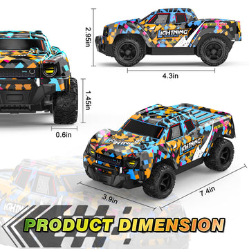Remote Control Car for Boys 4-7, RC Pickup 1/24 Scale Light-up Mini RC Car for Kids Boys Toys Age 4-6, 6-8, 3-5, 5-7, Birthday G