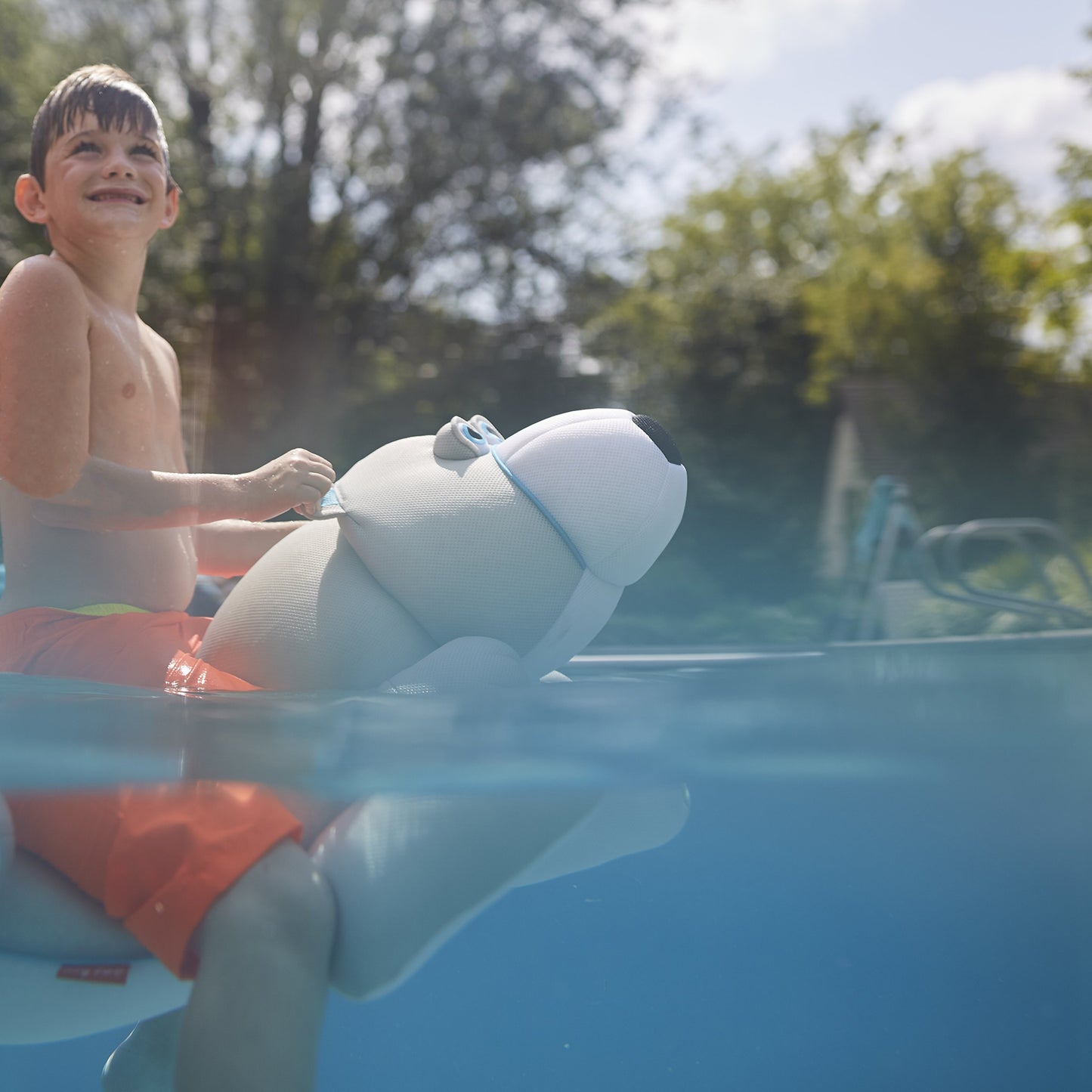 Big Joe Pool Petz Large Seal No Inflation Needed Animal Floating Pool Toy, Seal Shape Mesh,