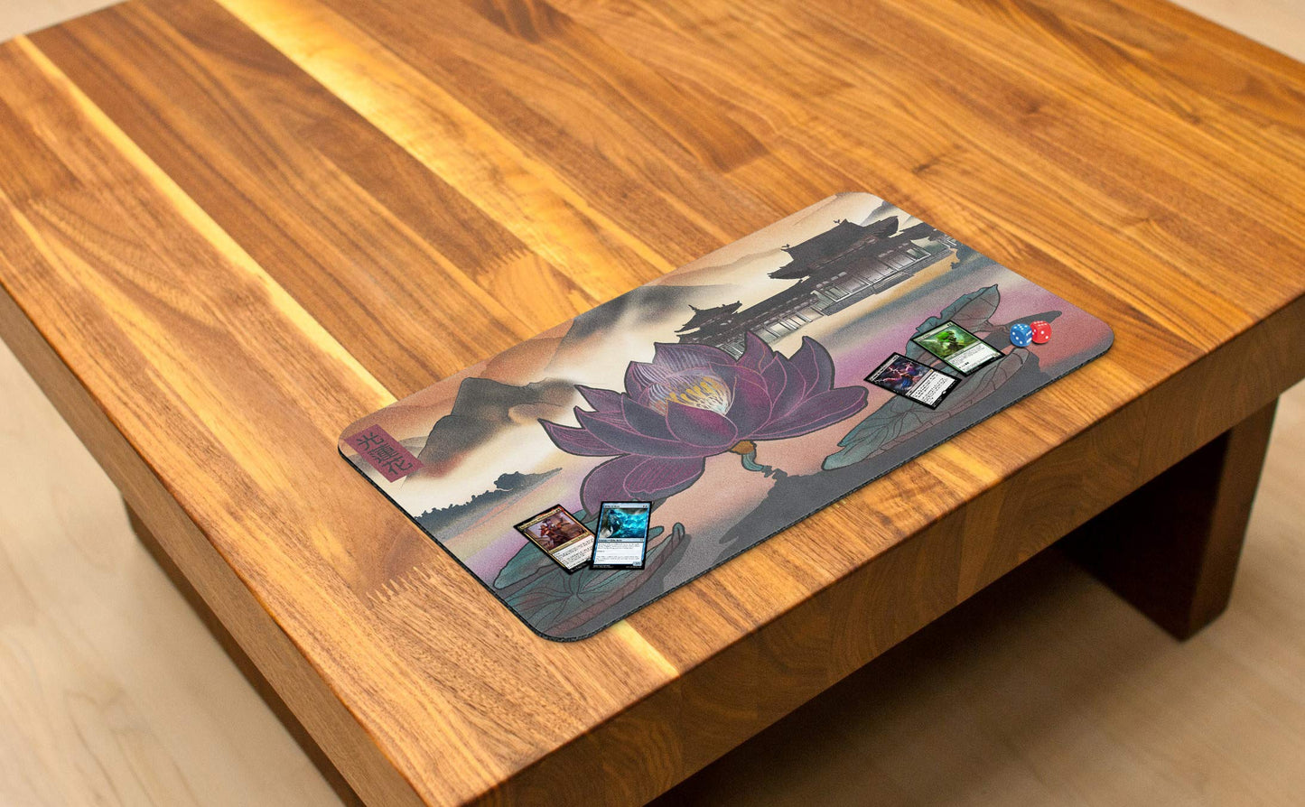 Paramint Light Lotus (Stitched) - Mtg Playmat - Perfect For Magic The Gathering, Pokemon, Yugioh, Anime - Tcg Card Game Table Mat - Durable, Thick, Cloth Fabric, Rubber Base By Daniel Ziegler