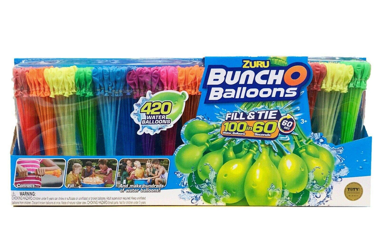 Zuru Bunch O Balloons, 420 Water Balloons, Fill & Tie 100 In 60 Seconds,