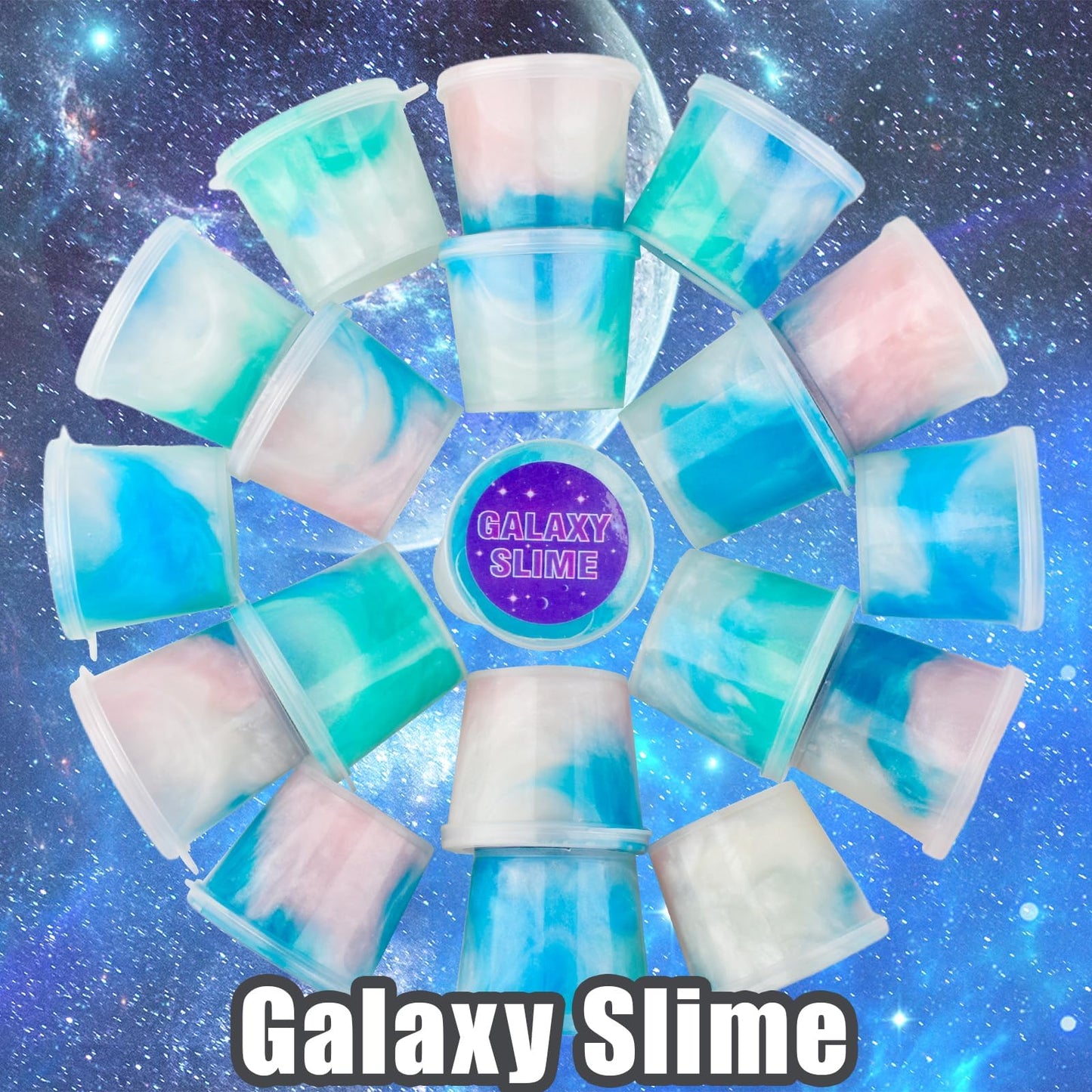 Generic 24 Pack Blue Mini Galaxy Slime, Super Soft & Stretchy Stress Relief Putty Toys, Classroom Reward, Christmas Stocking Stuffers, Girls And Boys Slime Party Favors