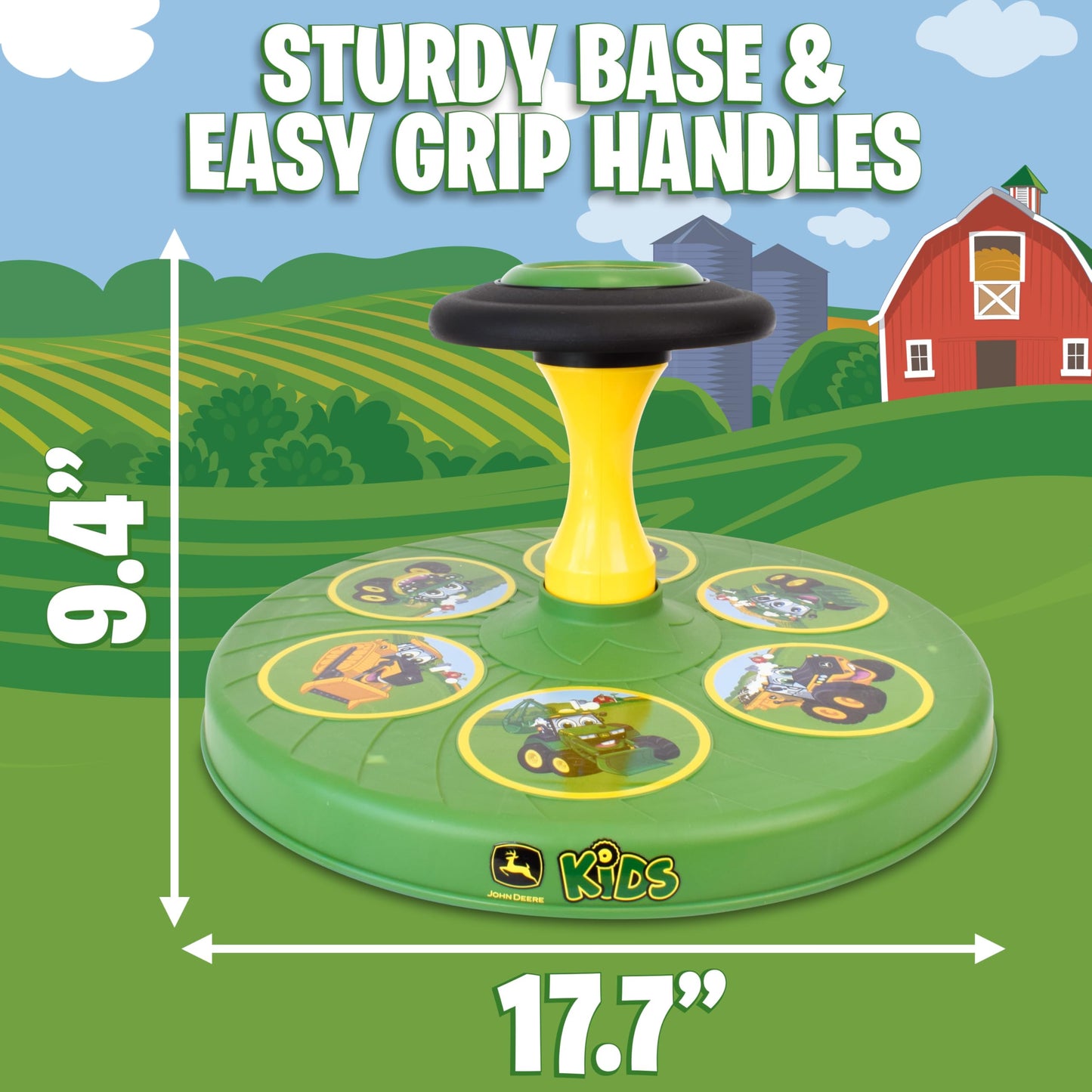 John Deere Twist-N-Twirl Spinning Activity Toy for Toddlers - Balance and Coordination Ages 18 Months+