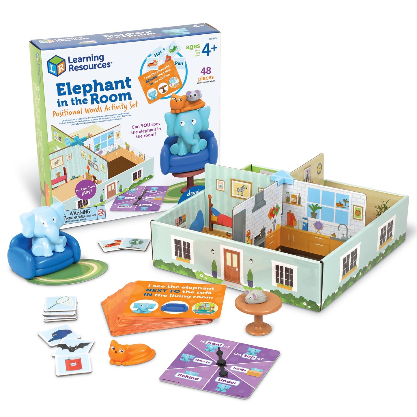 Learning Resources Elephant In The Room Positional Word Activity Set, Educational Games, Sight Word Games, Board Games For Kids, Ages 4+, Birthday Gifts For Boys And Girls