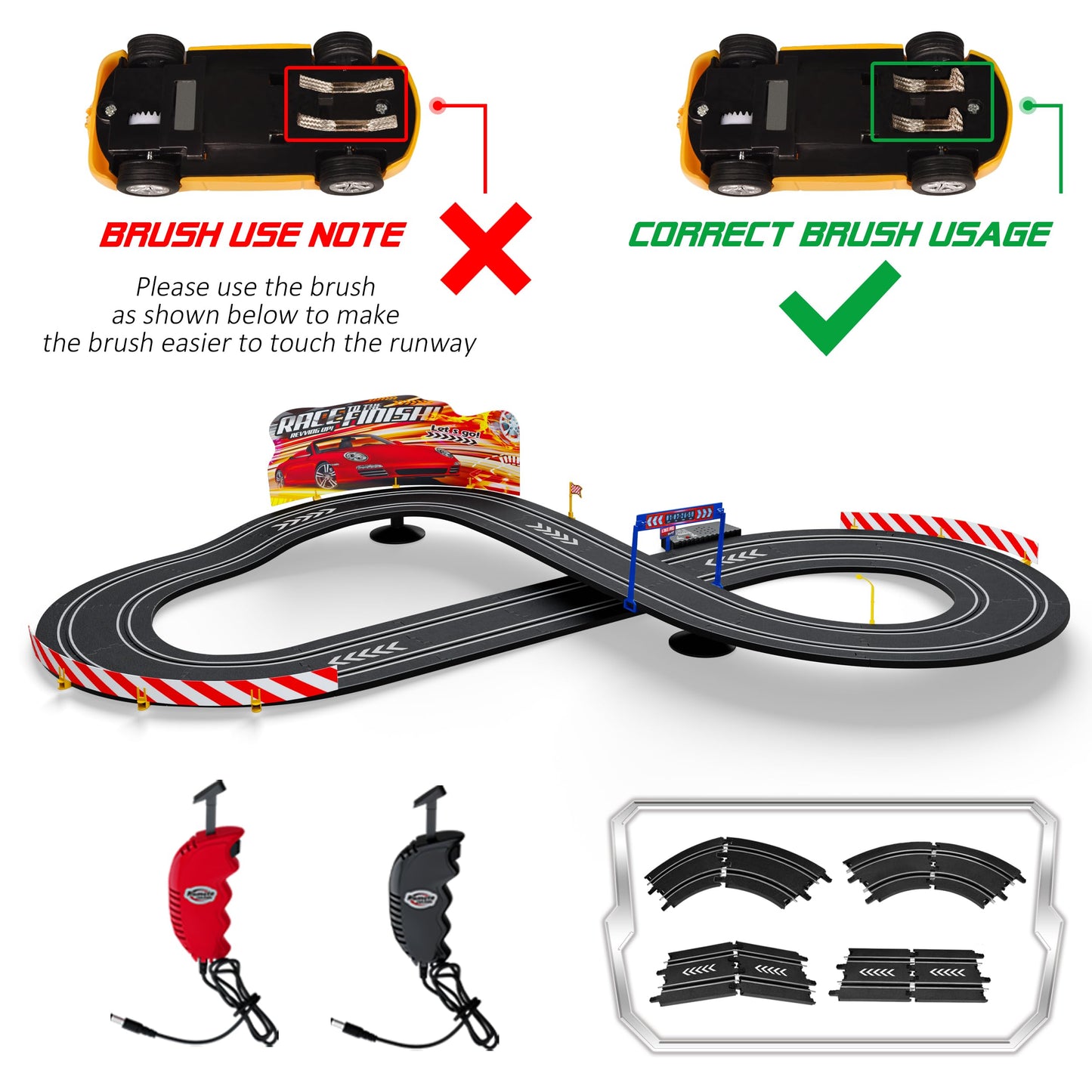 Rcovasc Kids Toy-Electric Powered Slot Car Race Track Set, Hot Wheels Track, Race Track Car Garage, Boys Toys, Race Tracks For Kids Ages 4-8, For 5 6 7 8-12 Year Old Boy Girl Best Gifts