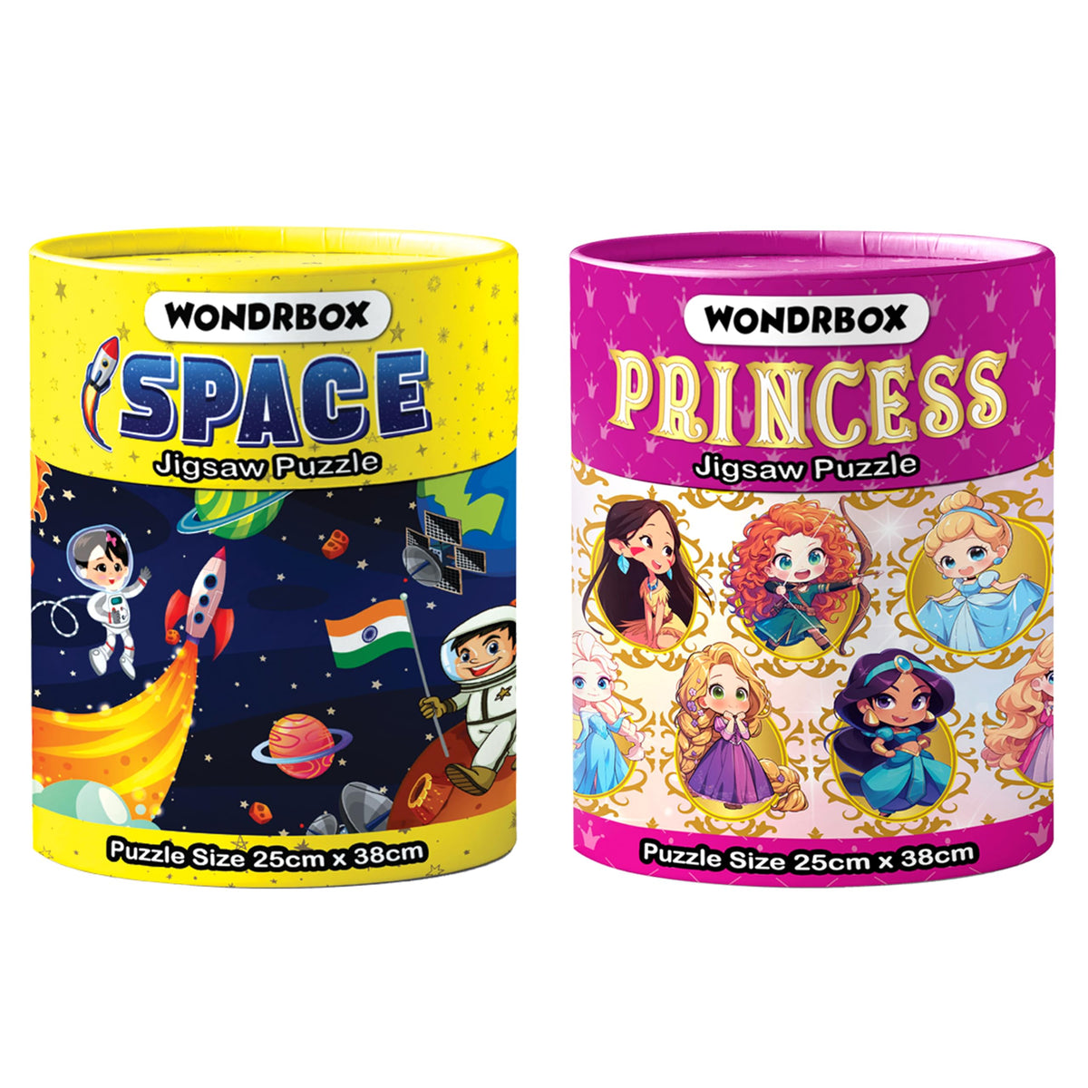 Wondrbox Jigsaw Puzzle For Kids For Age 5 6 7 Years Boys And Girls | 60 Pieces | Size 15X10 Inches (Space+Princess)