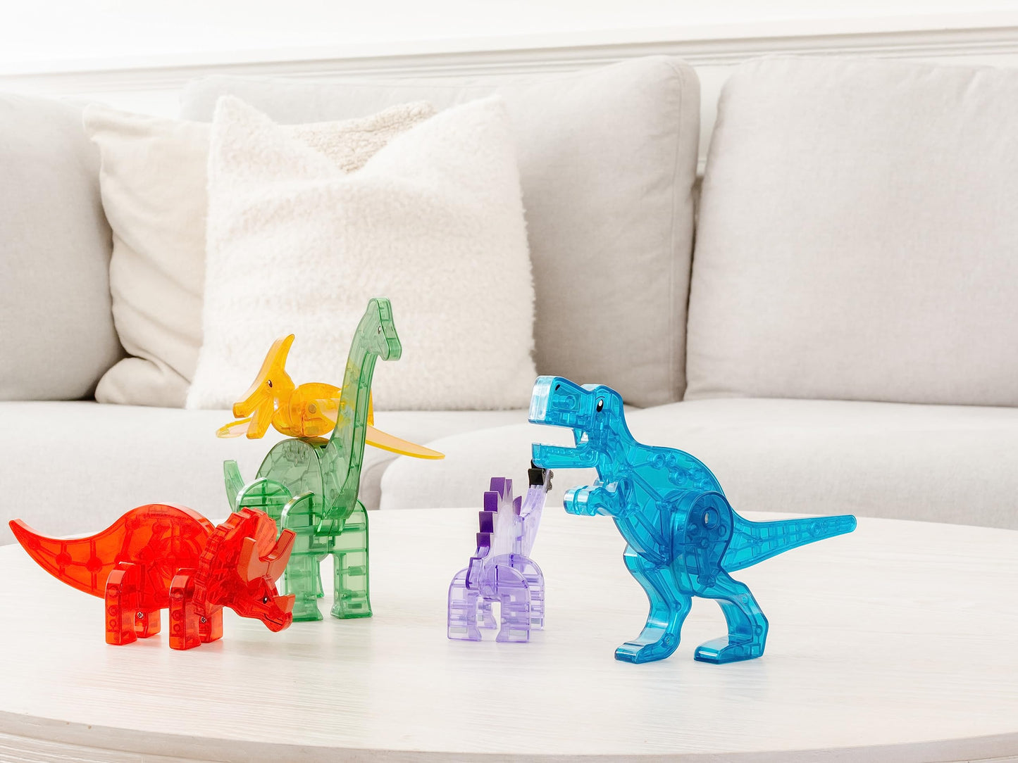 Magna-Tiles Dinos 5-Piece Magnetic Construction Set, The Original Magnetic Building Brand