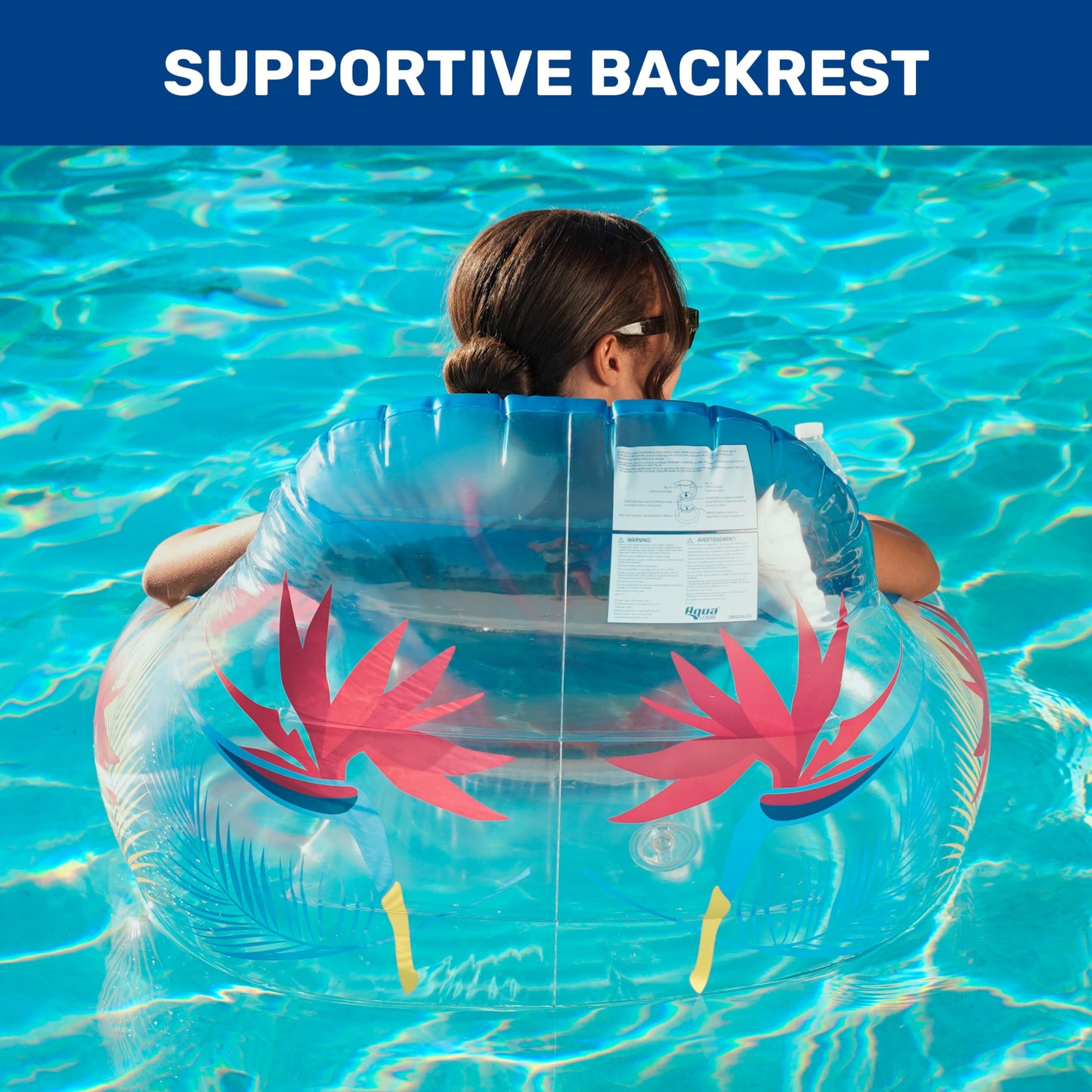 New Aqua Paradise Elevate Pool Chair - Bird Of Paradise Pool Float With Cup Holder - Above Water Pool Floater - The Ultimate Pool Chair