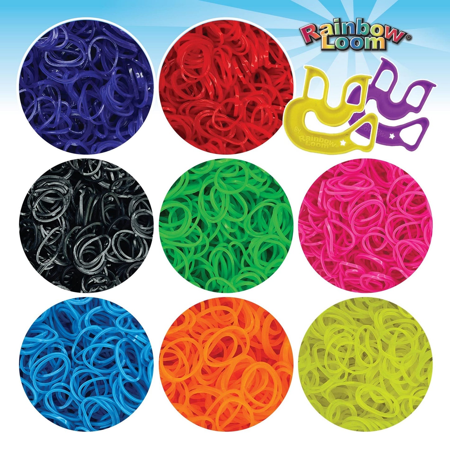 Rainbow Loom® Treasure Box Neon Edition, 8,000 Rubber Bands In 8 Different Neon Colors, And A Bonus Of 2 Happy Looms, Great Activities For Boys And Girls 7+